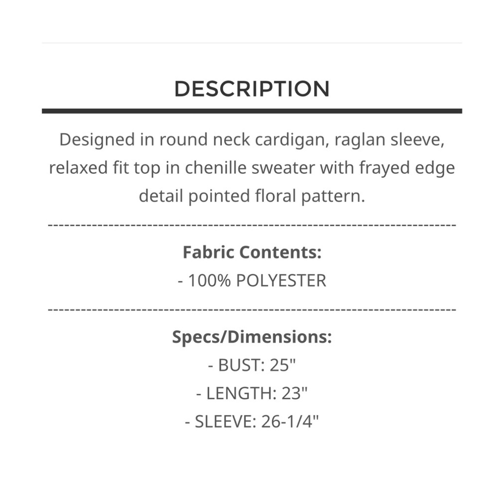 POL. Embroidered Cardigan with Frayed Edges
Price is firm***** - Picture 6 of 6